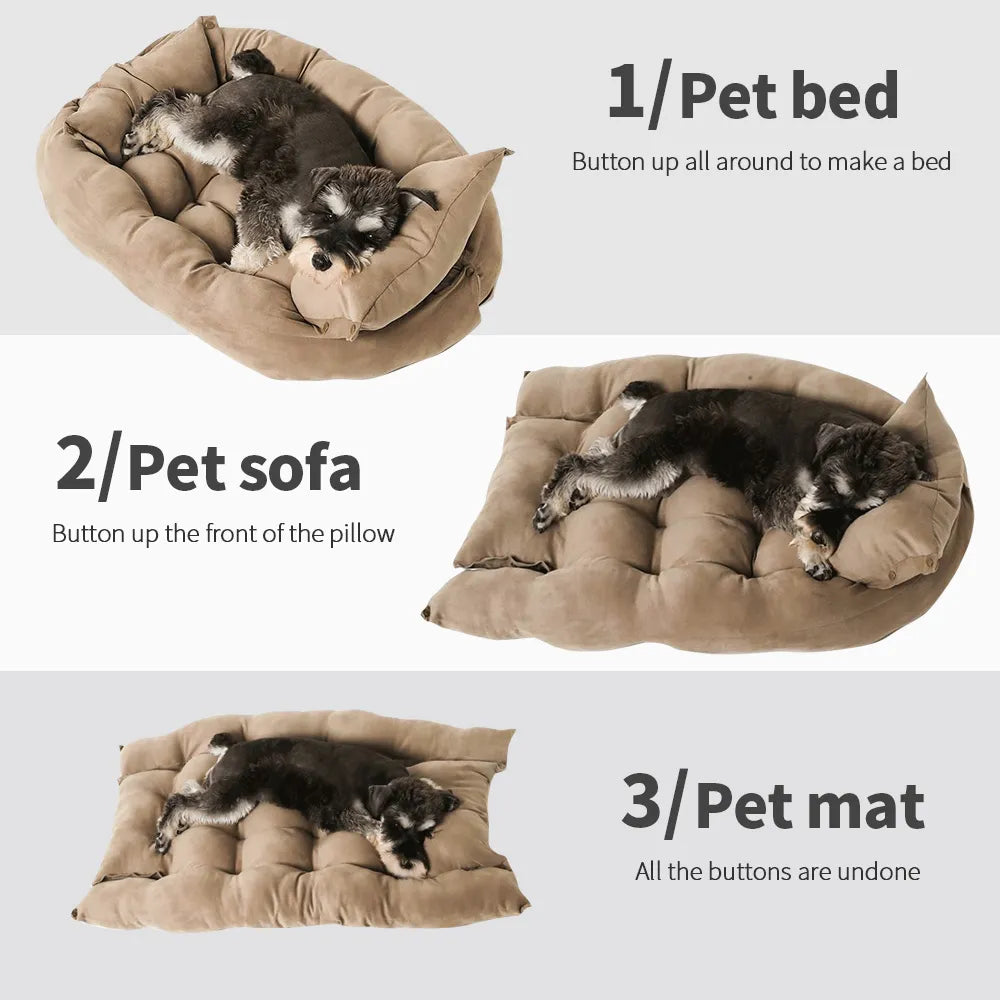 🐾🛌 3-in-1 Cozy  Multifunction Dog Bed