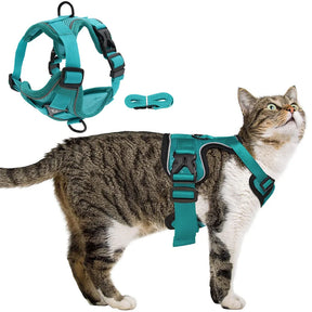 Cat Harness Escape Proof Breathable Cat Harness and Leash for Walking Outdoor Easy Control Pet Dog Cat Leash Reflective Harness