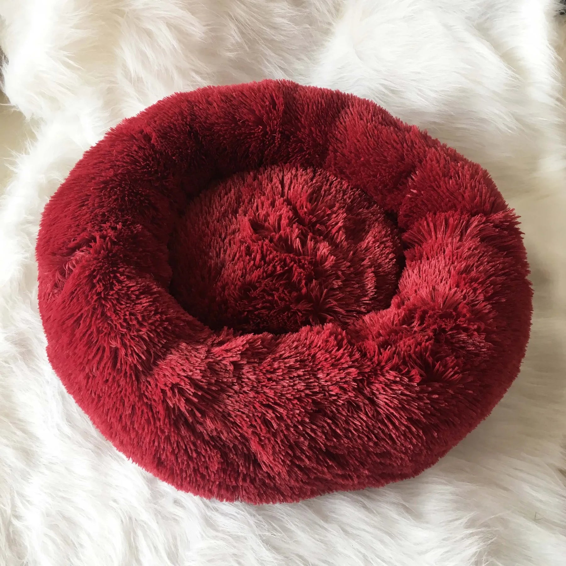 Pretty&Better Calming Plush Donut Dog Bed 🐾: 18 Colors, Warm Winter Sofa for Puppies & Pets 🛏️❄️