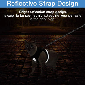 Purrfect Escape-Proof Breathable Cat Harness & Leash - Adjustable, Reflective, and Comfortable Vest for Kittens and Puppies! 🌟🐾🔒✨