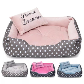 Top-Quality Four-Season Dog Dot Bed - Comfort for Small Dogs 🐾🛏️✨