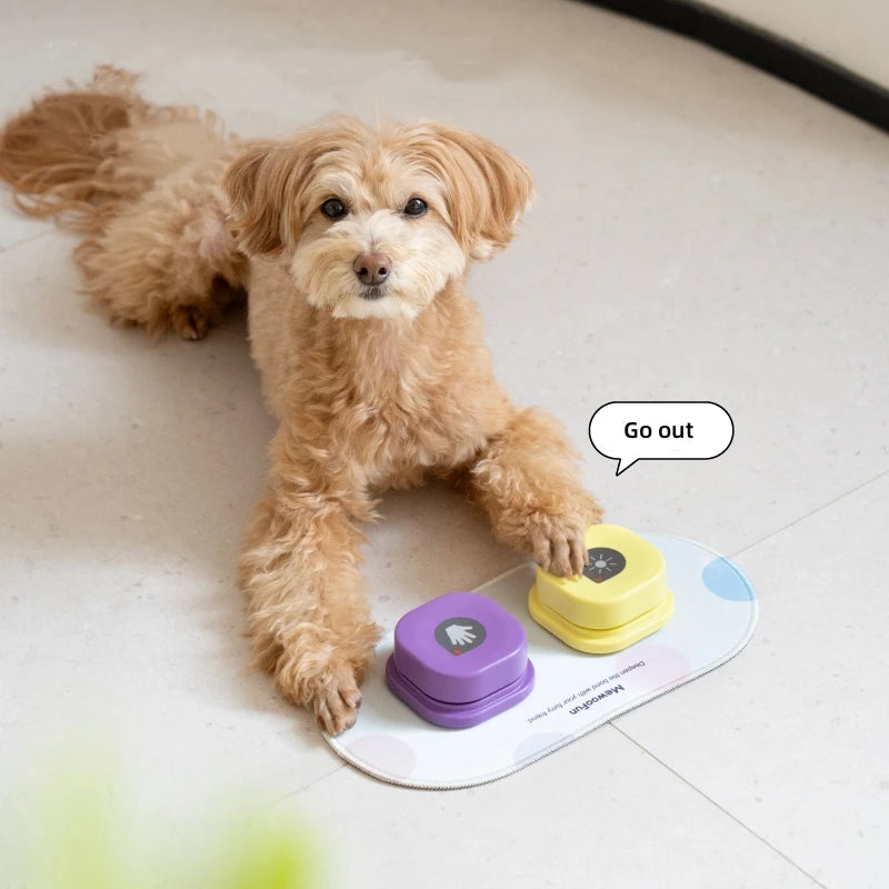 🌟🐾 'Paws & Play': Mewoofun Voice Recording Button with Mat - Revolutionize Pet Communication & Training! 🎙️🐕