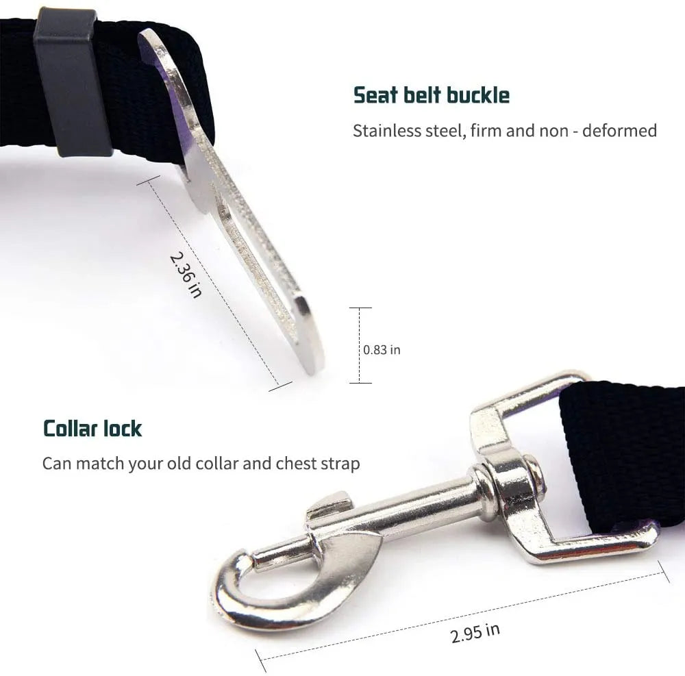 Adjustable Pet Car Seat Belt: Dog Harness Clip for Safety 🐶🚗🔒