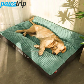 Cute Plush Corduroy Dog Bed: Washable, Comfortable Pet Mat 🐾🛌