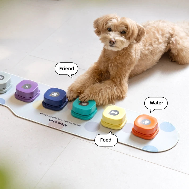 🌟🐾 'Paws & Play': Mewoofun Voice Recording Button with Mat - Revolutionize Pet Communication & Training! 🎙️🐕