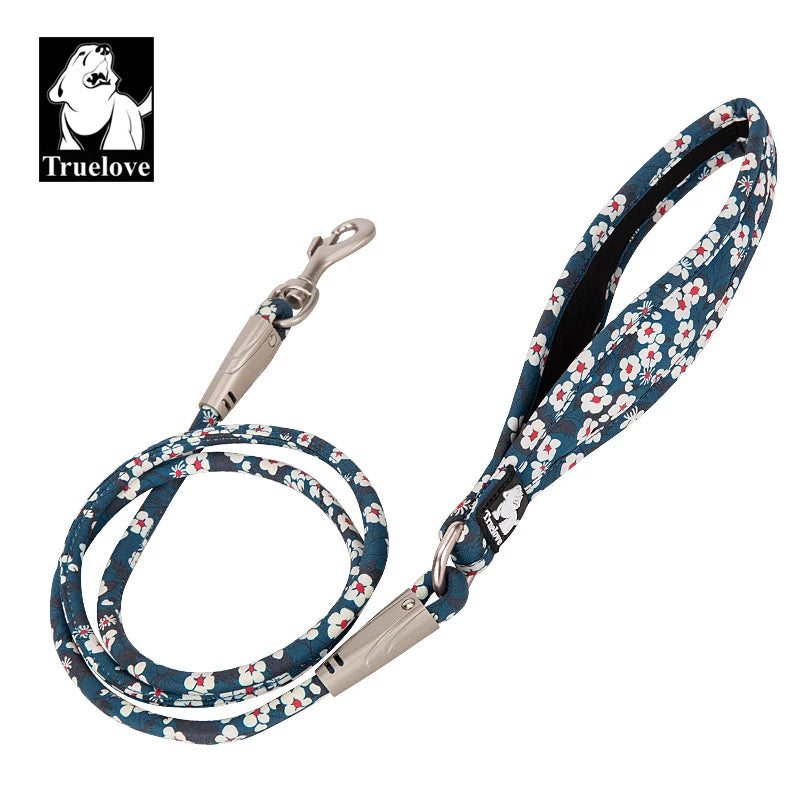 Floral Rope Pet Leash: Cotton, Neoprene Handle, Zinc Hook 🌸🐕🔗