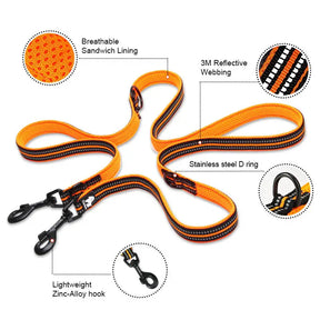 7-in-1 Multi-Function Dog Leash: Reflective, Adjustable, Hands-Free 🐕🌟🚶‍♂️