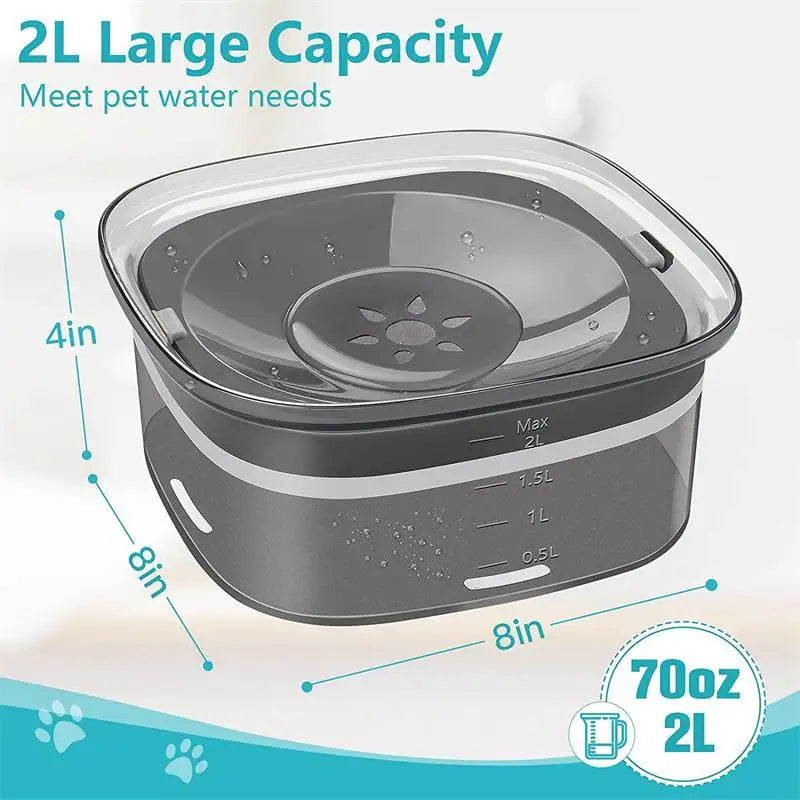 Splash-Proof Cat & Dog Water Bowl: 2L Large Capacity 🐾💧🐶🐱