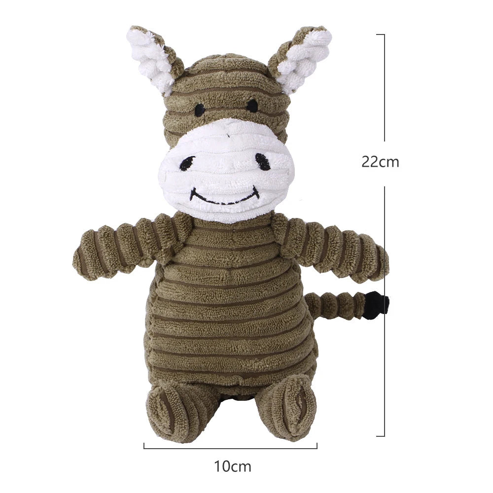 Squeak, Play, Love: Corduroy Critters - Bite-Resistant Plush Dog Toys for Pint-Sized Pups and Majestic Mutts! 🐾🦴