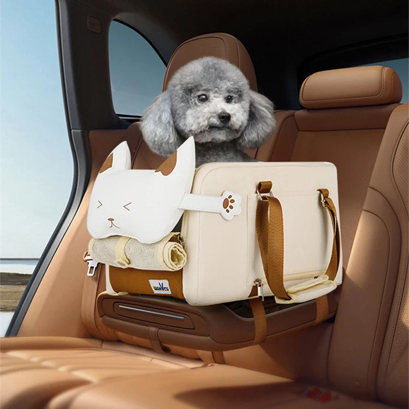 Compact, Safe, Detachable Dog Car Seat - Ideal for Travel with Small Pets