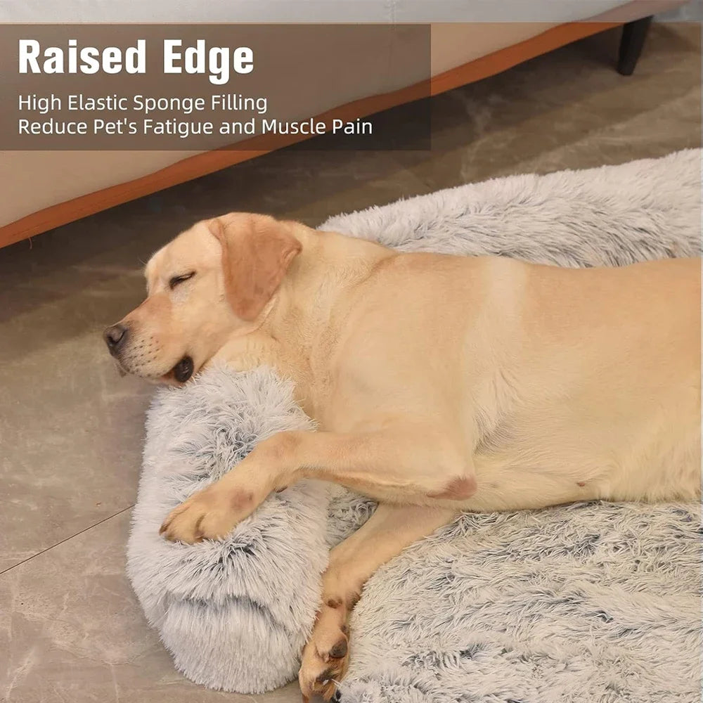 Washable Plush Dog Bed Sofa: Warm Winter Kennel for Large Dogs 🐕🏠❄️🛋️