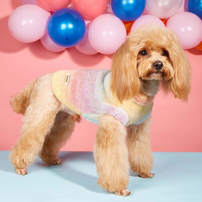 Luxury Pink Turtleneck Sweater: Fluffy, Knitted for Small/Medium Dogs 🐕💖🧶