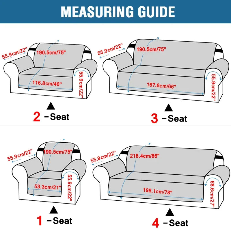 Waterproof Sofa Cover: 1-4 Seater, Plaid, Anti-Slip, Pet-Friendly