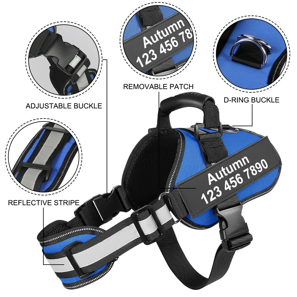 Custom Dog Harness: Reflective & Breathable - Perfect for Outdoor Training