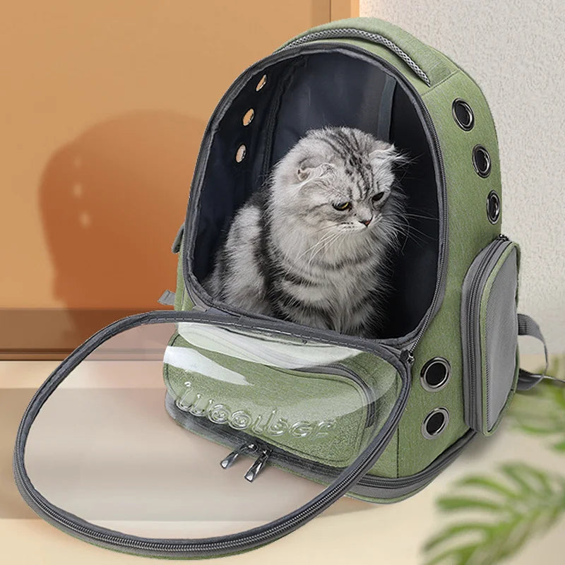 Transparent Cat Astronaut Backpack - Breathable Pet Space Capsule 🐱🚀