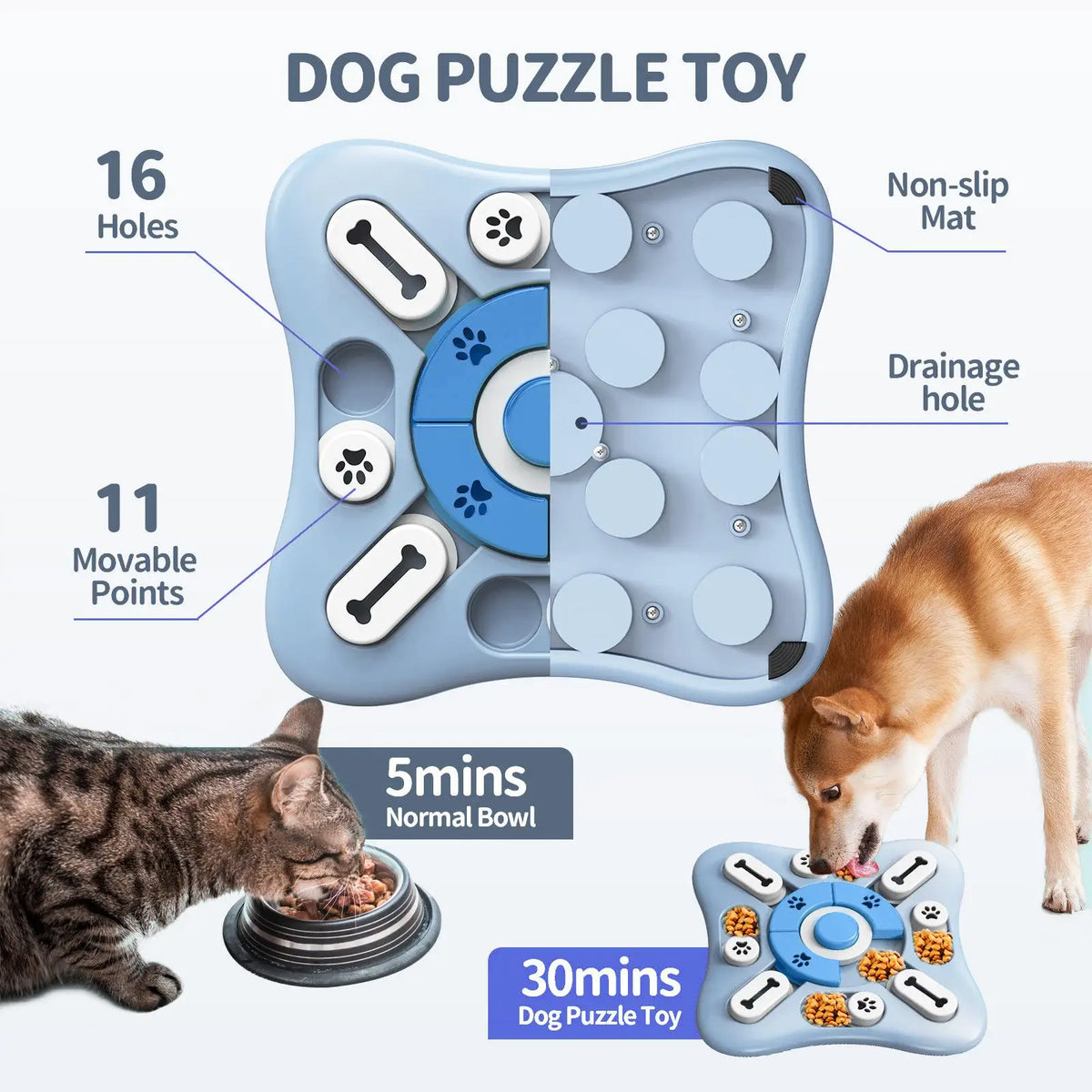 Smart Snack Time: Interactive Slow Feeder Dog Toy - Boost Your Puppy's IQ with Fun Food Dispensing Puzzle Bowl 🐶🧠🍖