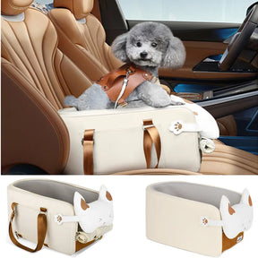 Compact, Safe, Detachable Dog Car Seat - Ideal for Travel with Small Pets