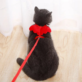 👼🐾 Heavenly Comfort: Angel Wings Cat Harness Set - Perfect for Purrfect Pets! 🐱