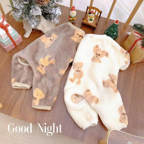 Warm Velvet Pet Jumpsuit: Cute Plush Pajamas for Dogs & Cats 🐾🍂👗