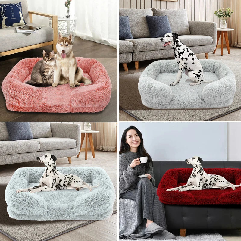 Thick Plush Large Dog Bed: Winter Sofa, Removable Pad 🐕❄️🛏️