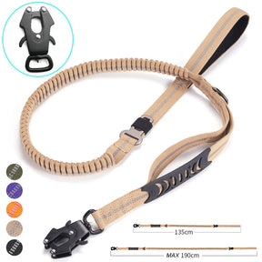 Reflective No-Pull Large Dog Leash: Shock-Absorbing, Car Seatbelt 🐾✨