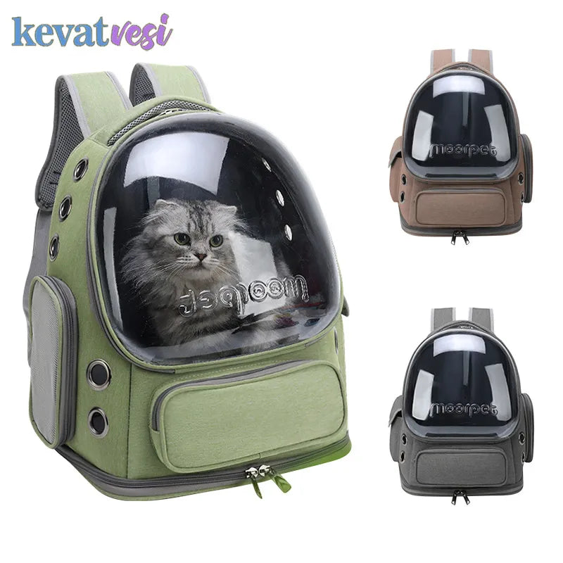 Transparent Cat Astronaut Backpack - Breathable Pet Space Capsule 🐱🚀