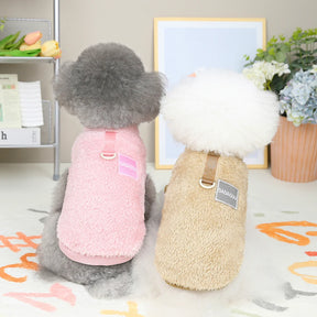 Snuggle Chic: Cozy Coral Fleece Pet Sweater - Perfect Warmth for Chihuahuas, Yorkies, Terriers, Shih Tzus & More! 🐾🧣✨