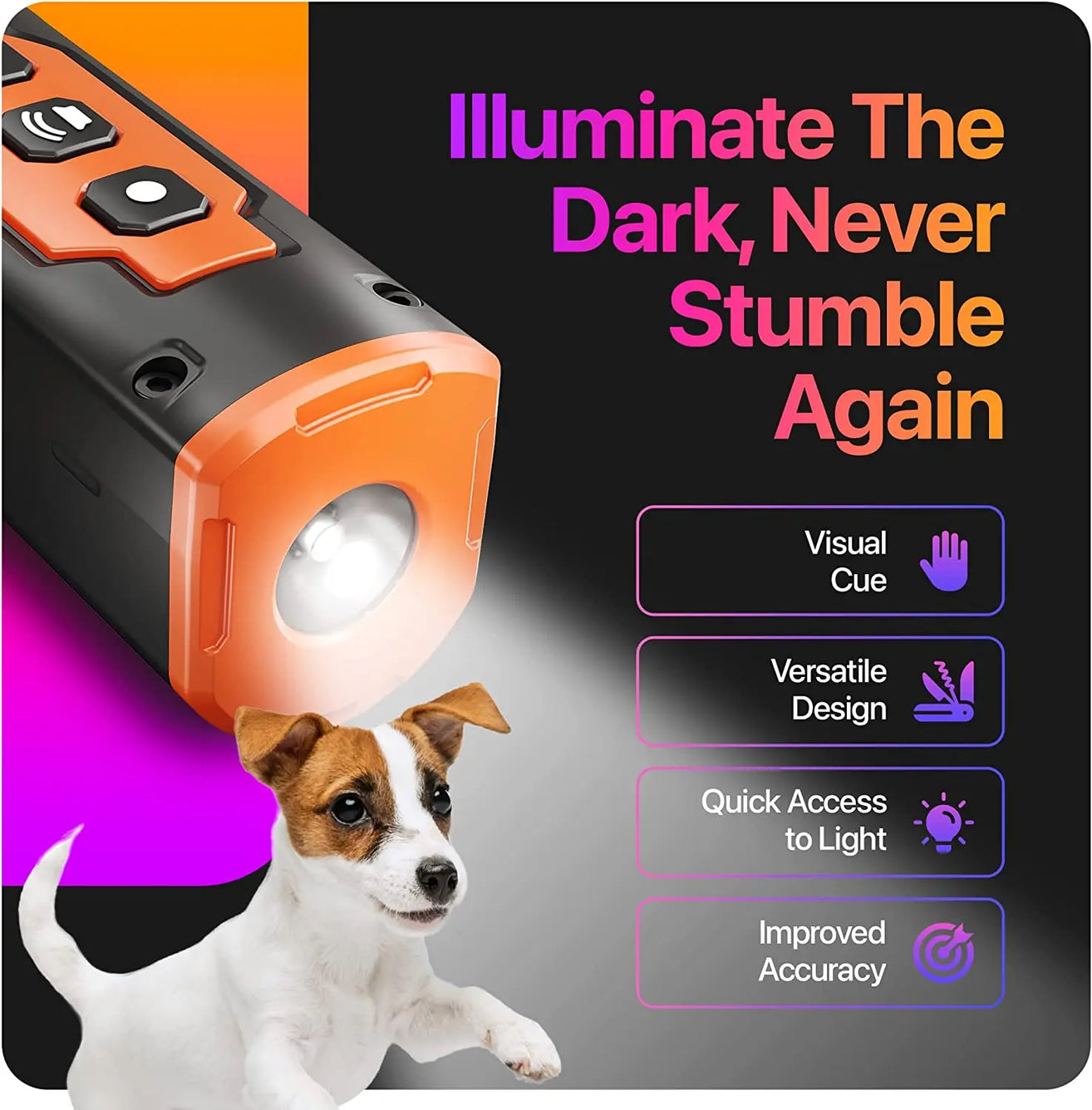 BarkSonic™ Pro Training & Bark Control Device with LED Flashlight