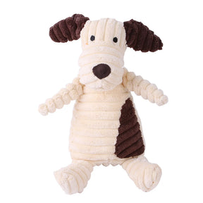 Squeak, Play, Love: Corduroy Critters - Bite-Resistant Plush Dog Toys for Pint-Sized Pups and Majestic Mutts! 🐾🦴