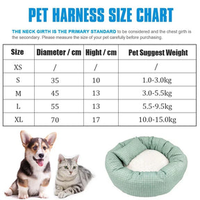 Soft Round Pet Bed with Pillow: Cozy Dog & Cat Sleeping Sofa, Small Animal Mat 🐾