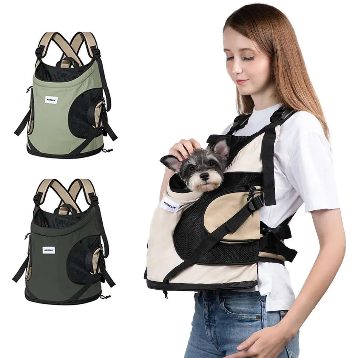 Embark on Adventures with Your Fur Baby! 🐾🎒 Puppy Kitten Travel Chest Sling Bag - Stylish, Breathable, and Comfortable Canvas Pet Carrier Backpack!