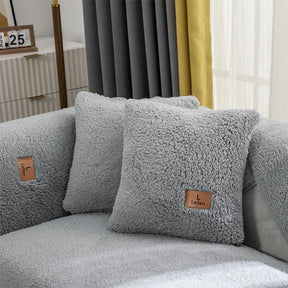 Thick Plush Sofa Cover: Modern, Soft, Anti-Slip for Winter