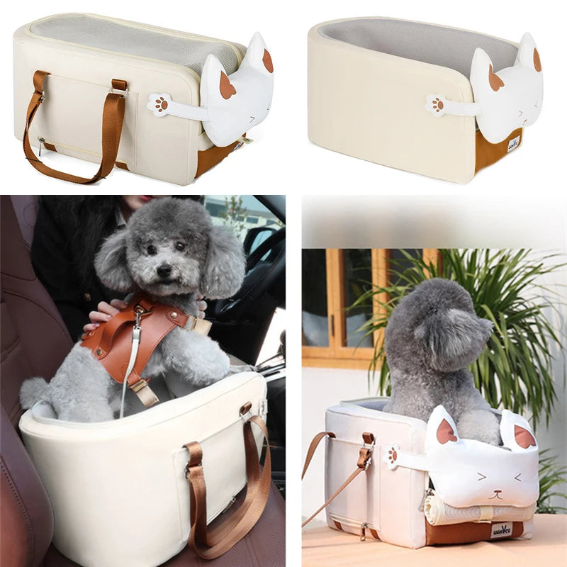 Compact, Safe, Detachable Dog Car Seat - Ideal for Travel with Small Pets