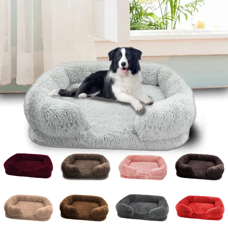 Thick Plush Large Dog Bed: Winter Sofa, Removable Pad 🐕❄️🛏️