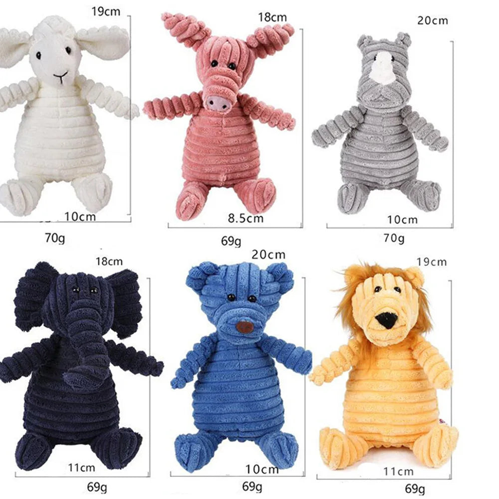 Squeak, Play, Love: Corduroy Critters - Bite-Resistant Plush Dog Toys for Pint-Sized Pups and Majestic Mutts! 🐾🦴