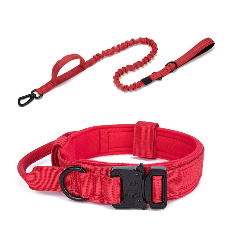 Tactical Strength: Durable Dog Collar and Leash Set – Military-Grade, Heavy Duty Gear for Medium to Large Dogs, Ideal for German Shepherd Training and Walks! 🐾🔗