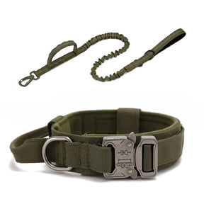 Tactical Strength: Durable Dog Collar and Leash Set – Military-Grade, Heavy Duty Gear for Medium to Large Dogs, Ideal for German Shepherd Training and Walks! 🐾🔗