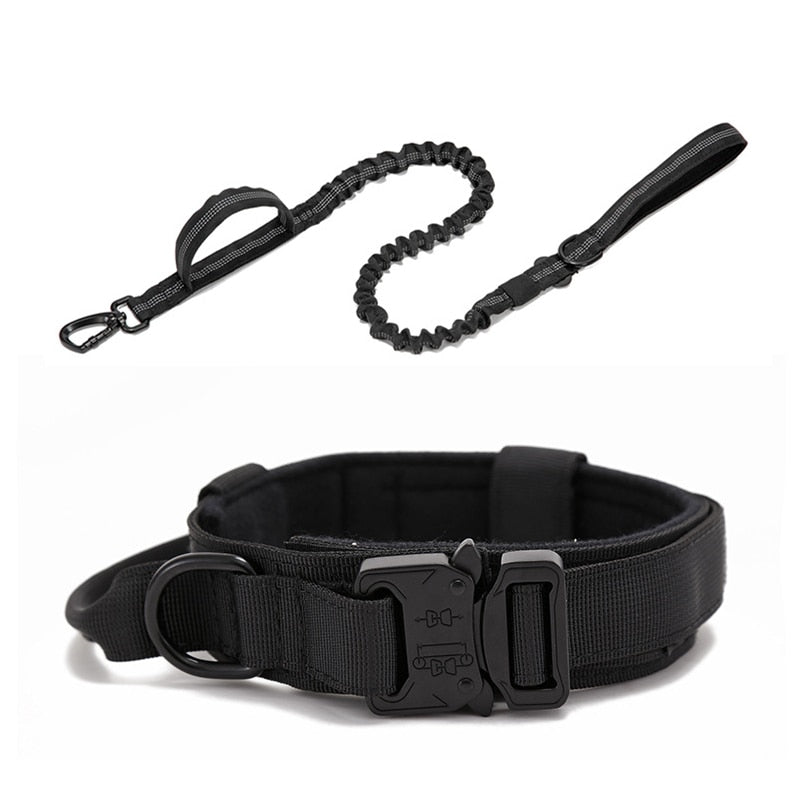 Tactical Strength: Durable Dog Collar and Leash Set – Military-Grade, Heavy Duty Gear for Medium to Large Dogs, Ideal for German Shepherd Training and Walks! 🐾🔗