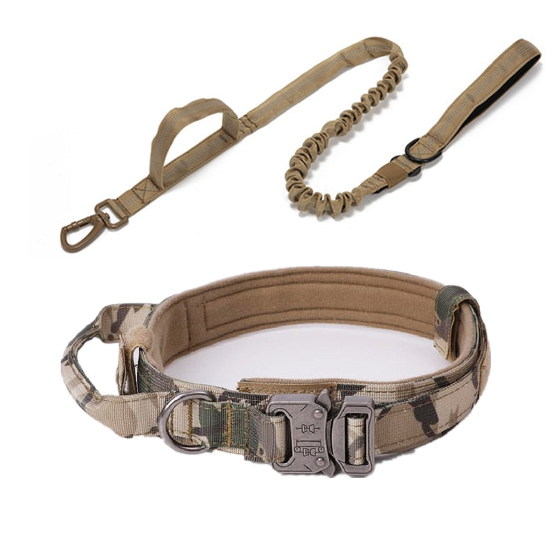 Tactical Strength: Durable Dog Collar and Leash Set – Military-Grade, Heavy Duty Gear for Medium to Large Dogs, Ideal for German Shepherd Training and Walks! 🐾🔗