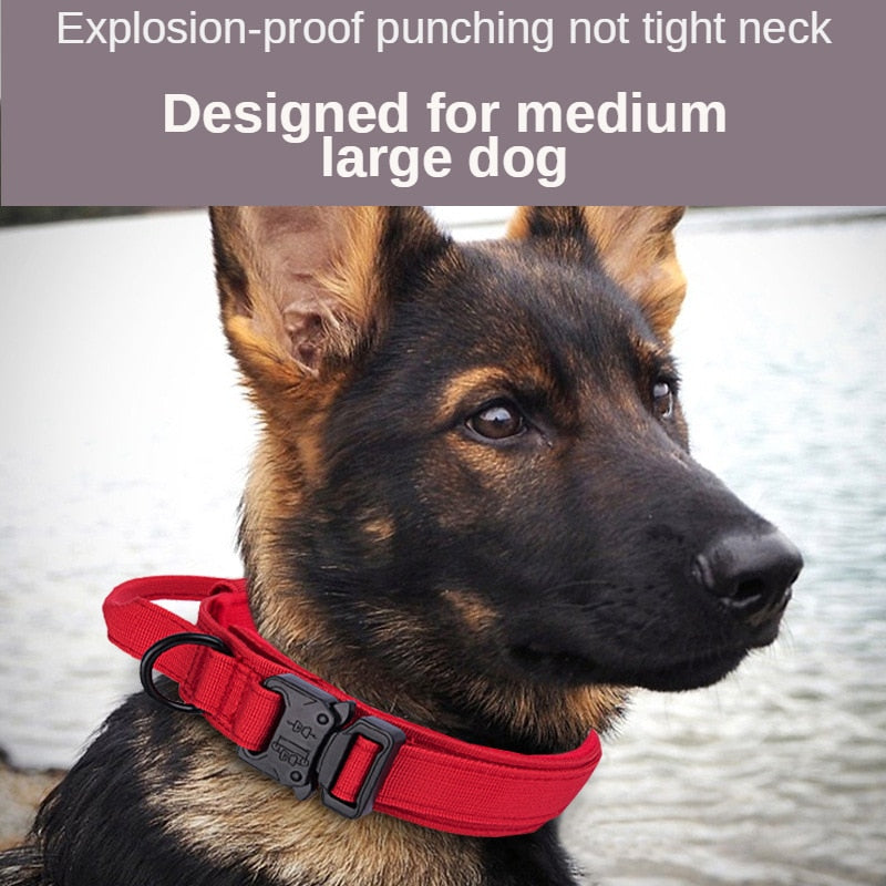 Tactical Strength: Durable Dog Collar and Leash Set – Military-Grade, Heavy Duty Gear for Medium to Large Dogs, Ideal for German Shepherd Training and Walks! 🐾🔗